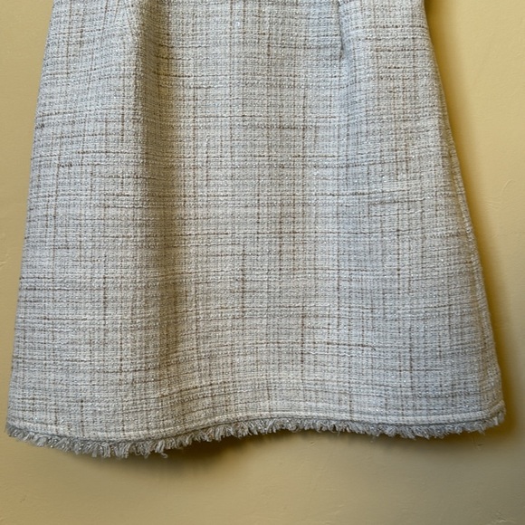 MARCIANO • tweed beige gold chain Chanel-inspired mini dress collar button down - Picture 4 of 9